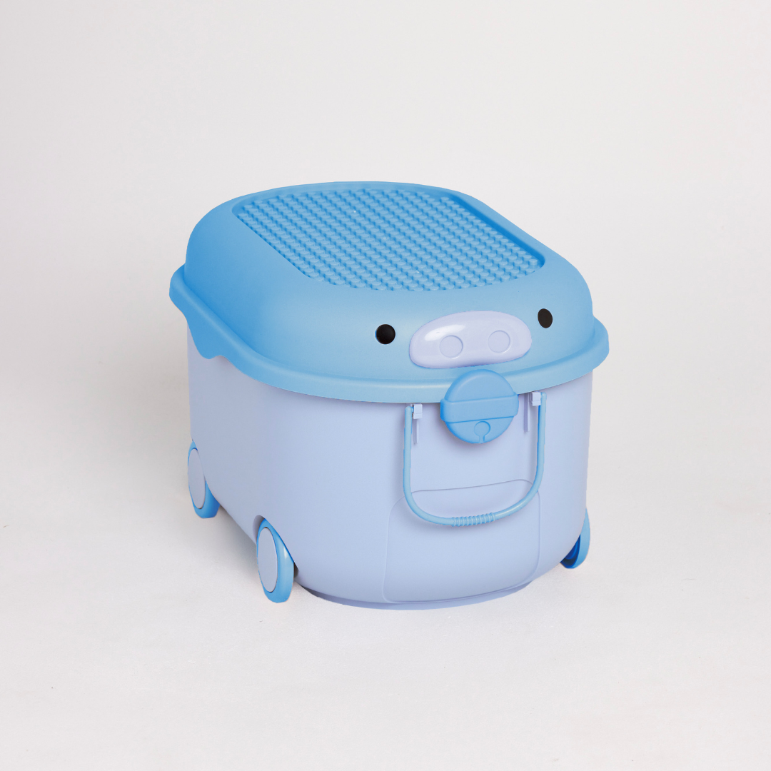 ‘Ride a Long Storage’ - Ice Block Blue Pig - Medium