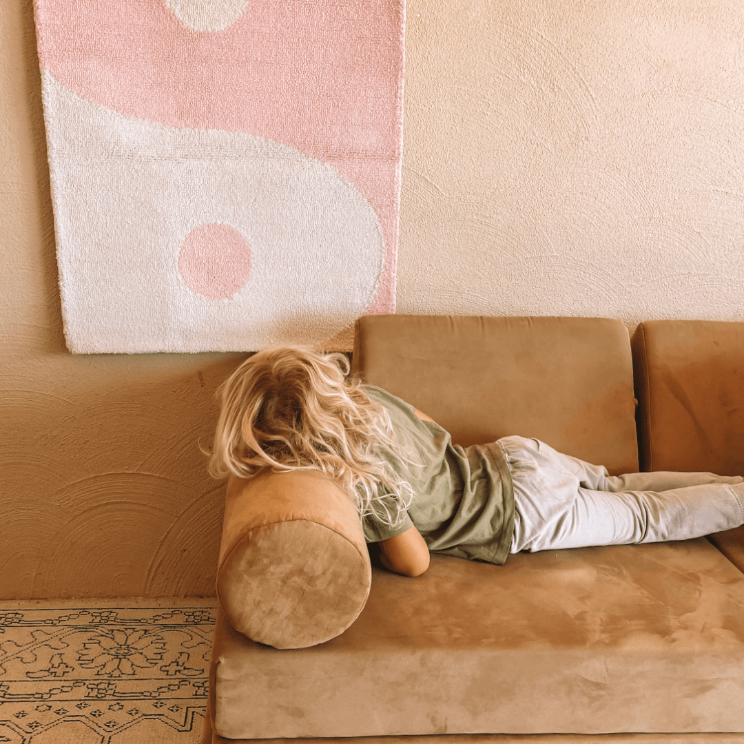 Yin Yang Wall Hanging - Pink and White (New Size) - Cowrie & Conch