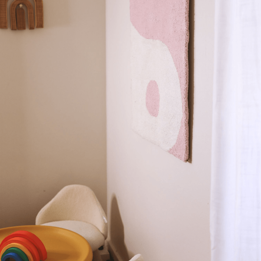 Yin Yang Wall Hanging - Pink and White (New Size) - Cowrie & Conch