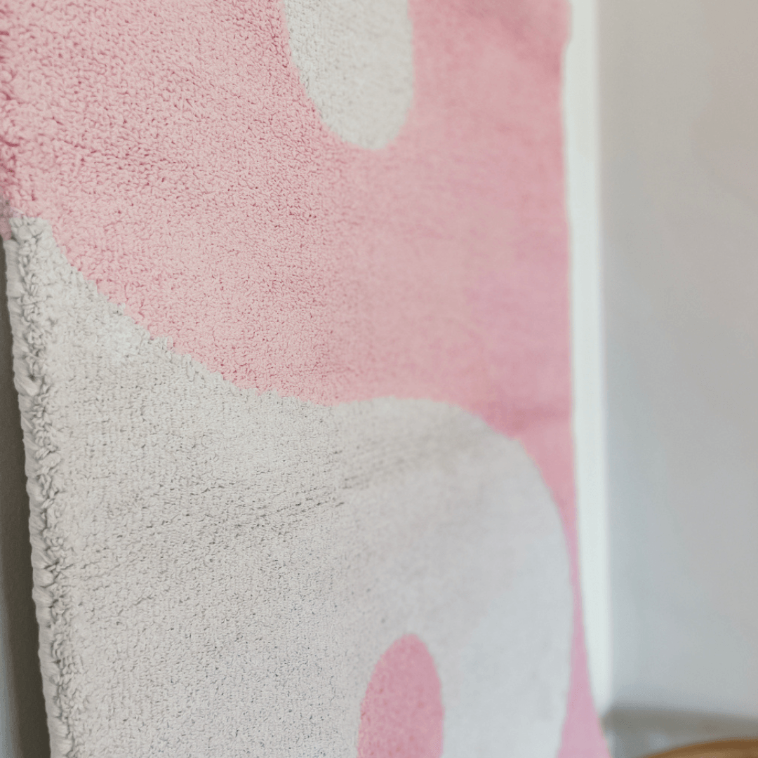 Yin Yang Wall Hanging - Pink and White (New Size) - Cowrie & Conch