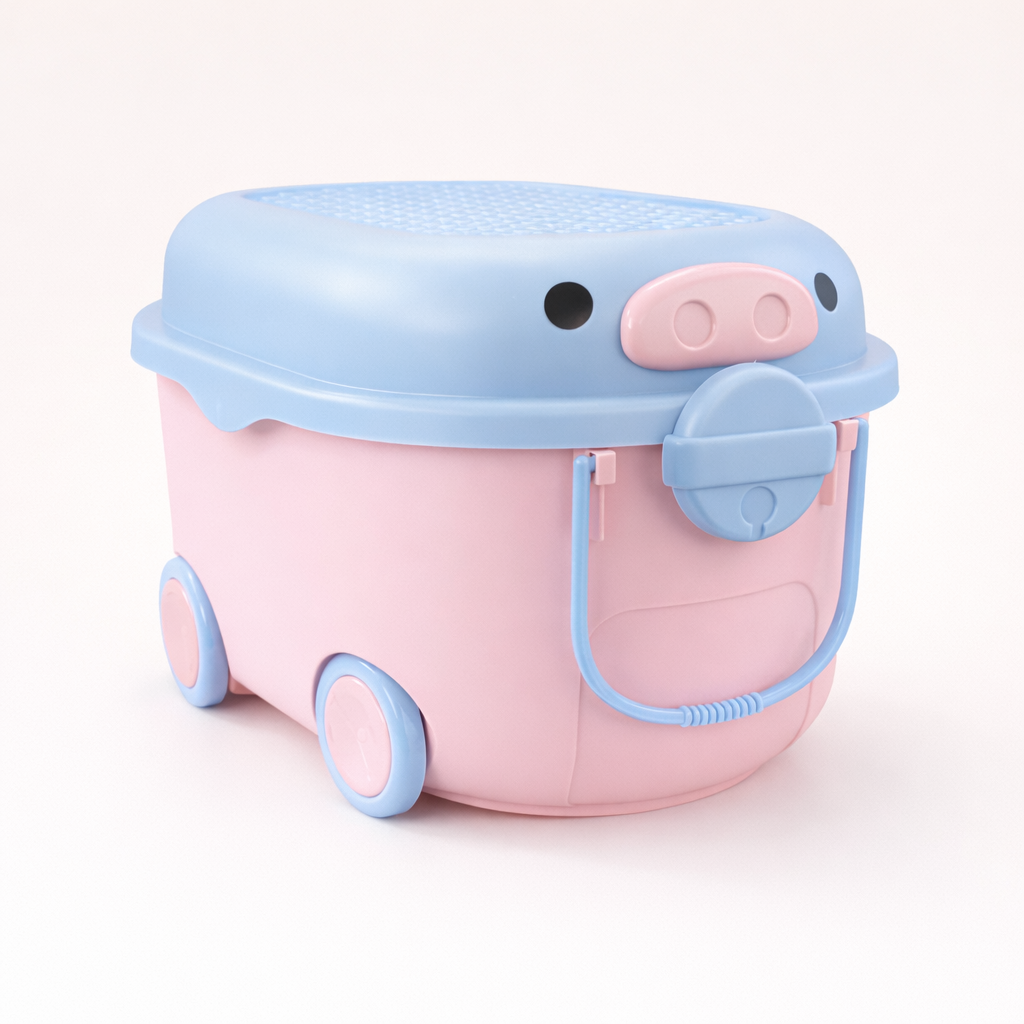 Pre Order Ride a Long Storage - Blue and Pink Pig - Medium  (ships 30 July)