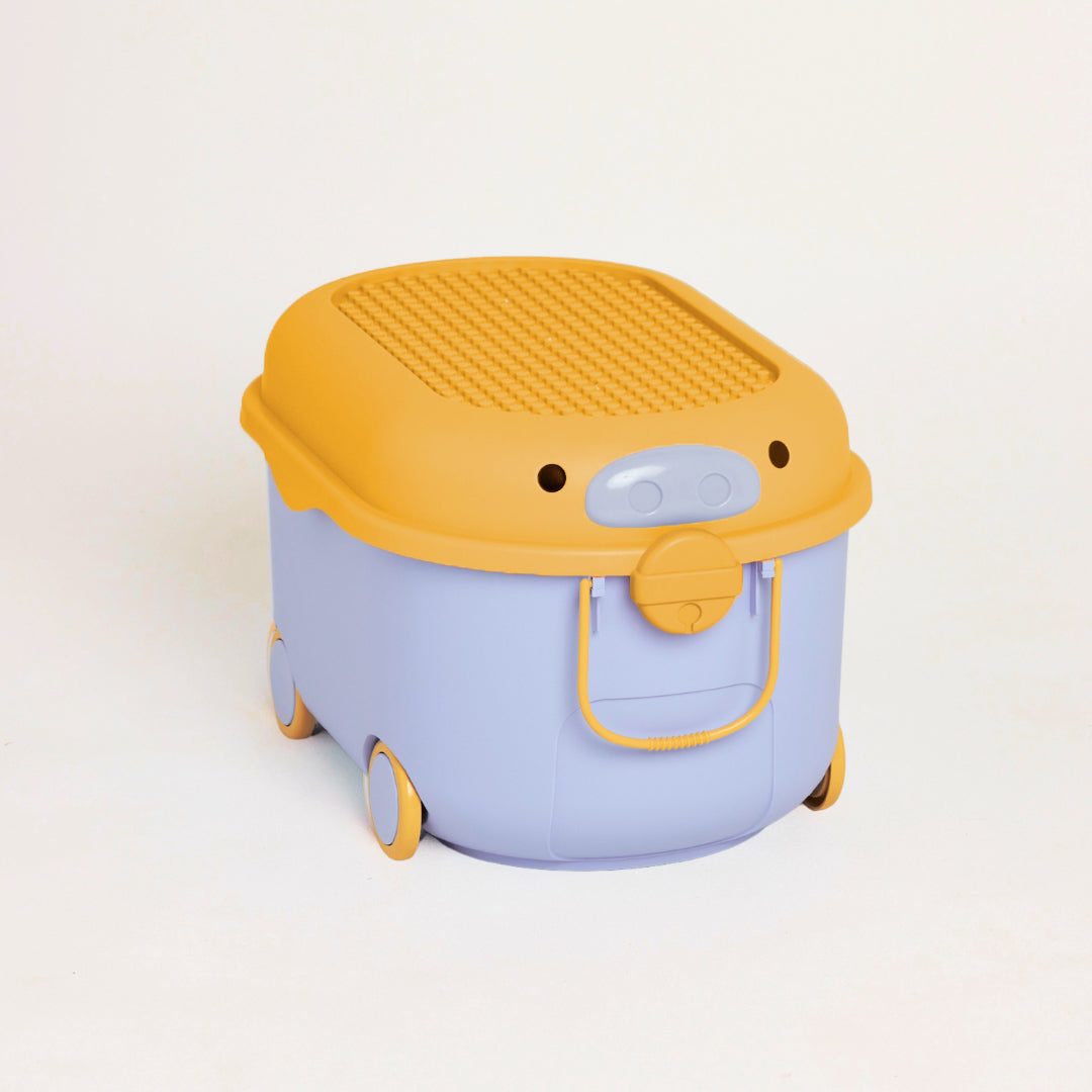 Ride a Long Storage - Blue and Yellow Pig - Large